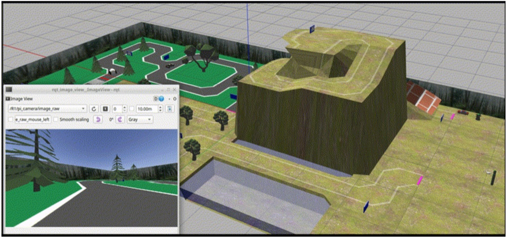 Simulated Gazebo course with a clueboard